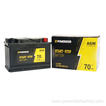 12v 70ah lead acid agm start stop battery